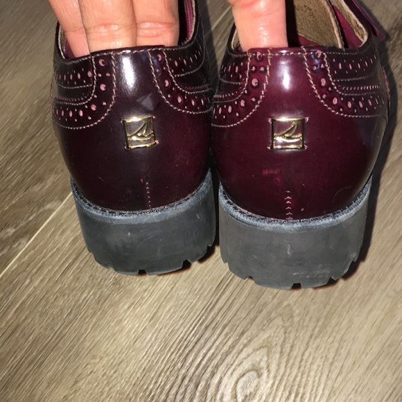 SPERRY DARK BURGUNDY REAL LEATHER OXFORD TYPE BROGUES SIZE 8 EUC - Picture 5 of 9